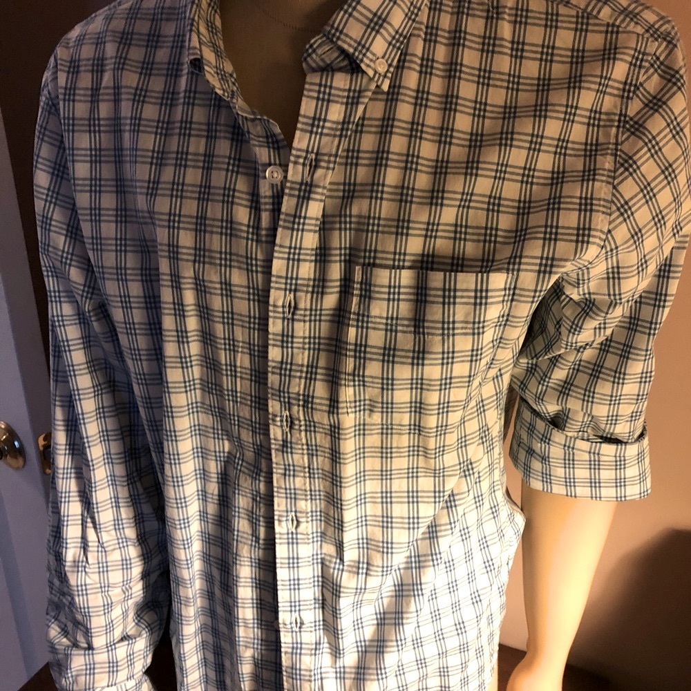 Bonobo’s man blue white dress shirt